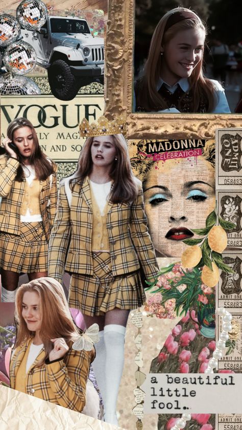 cher horowitz - clueless #art #asthetic #pink #yellow #moodboard #aesthetic #collage #cher #cherhorowitz #clueless Cher Horowitz Wallpaper, Clueless Aesthetic Wallpaper, Yellow Moodboard Aesthetic, Cher Clueless Aesthetic, Clueless Art, Cher Wallpaper, Tai Clueless, Cher Horowitz Aesthetic, Clueless Wallpaper