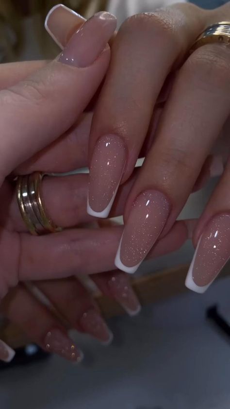 Nagel Tips, Classic Nails, Classy Acrylic Nails, Nagel Inspo, Sparkly Nails, Elegant Nails, Minimalist Nails, Pretty Acrylic Nails, Fancy Nails