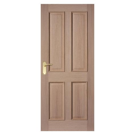 Beneath the grained surface of our 4 panel oak door lies a particleboard core that acts as a defensive barrier against fire for up to half an hour. Available in six sizes, it suits a traditional look which can be complemented with a fire-rated brass handle. Fit and finish with a coat of varnish, stain or Osmo oil. 4 Panel Doors, Closet Door Ideas, 4 Panel Door, Veneer Doors, Online Kitchen Design, Fire Doors Internal, Modular Bathrooms, Fitted Bathroom Furniture, Oak Door