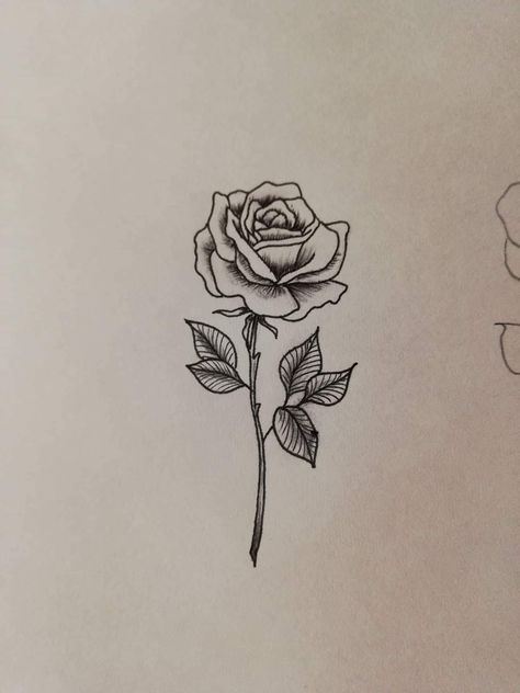 Cute Small Rose Tattoos Simple, Medium Tattoo Ideas For Women, Rose Head Tattoo, Interlinked Tattoo, Rose Tattoo Leg, Cool Creatures, Rose Neck Tattoo, Single Rose Tattoos, Simple Rose Tattoo