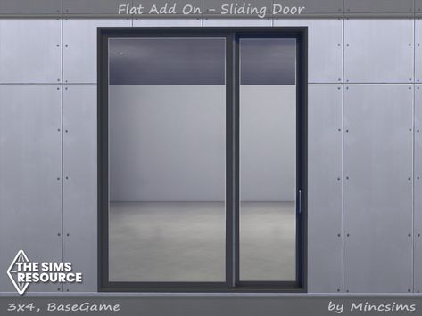 The Sims Resource - Flat Sliding Door 3x4 Triangle Window, Sims Community, Sims 4 Cc Finds, Sims 4 Cc, The Sims Resource, Sims Resource, Sliding Glass Door, Sliding Door, Sims Cc