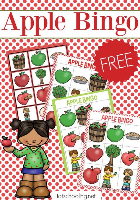 Apple Bingo, Apples Activities, Preschool Apple Activities, Back To School Board, Preschool Apple Theme, September Preschool, Apple Kindergarten, Apple Lessons, Apple Preschool