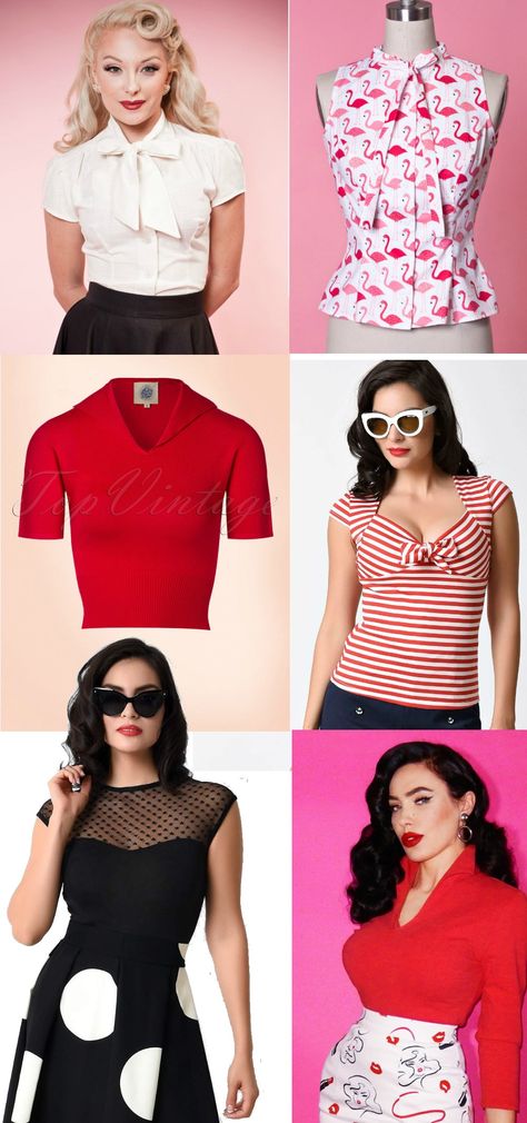 1950s pinup & rockabilly  tops, blouses, shirts. Vintage Bombshell, Poodle Skirt Costume, Poodle Skirt Outfit, 1950s Accessories, Nostalgic Fashion, 1950s Fashion Women, 1950s Pinup, 1950s Party, Soda Shop