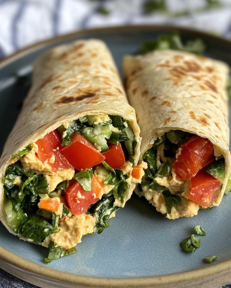 I never thought a simple veggie wrap could be this delicious! It’s packed with fresh flavors, and the hummus brings it all together perfectly.   Ingredients: - Fresh veggies (like bell peppers, cucumbers, and spinach) - Hummus - Tortilla or wrap  For the full ingredient list and method, check the link in the first comment [👇] [👇].   This wrap is not just a meal; it’s a colorful explosion of flavors that keeps you feeling light and happy!  #veggiewrap #hummus #healthyfood #easyrecipes #meatlessmeals Hummus Tortilla, Spinach Hummus, Hummus Wraps, Colorful Explosion, Veggie Wrap, Hummus Wrap, Veggie Wraps, Ingredient List, Savory Recipes