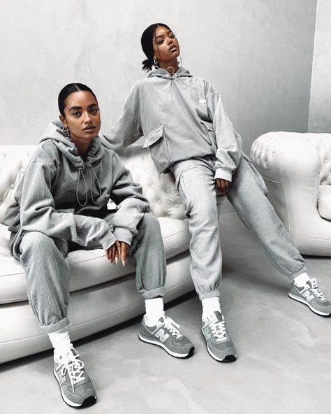 Sisters & Seekers on Instagram: “Being sleepy is part of my personality 💭 The “CONCRETE” set is calling you sis - tap to #SHOPNOW because........ it’s a necessity 🛒…” Sweats Photoshoot Ideas, Sweat Suit Photoshoot, Sweats Photoshoot, Tracksuit Photoshoot Ideas, Hoodie Studio Photoshoot, Loungewear Photoshoot, Bff Photography, Couple Tees, Fashion Model Poses