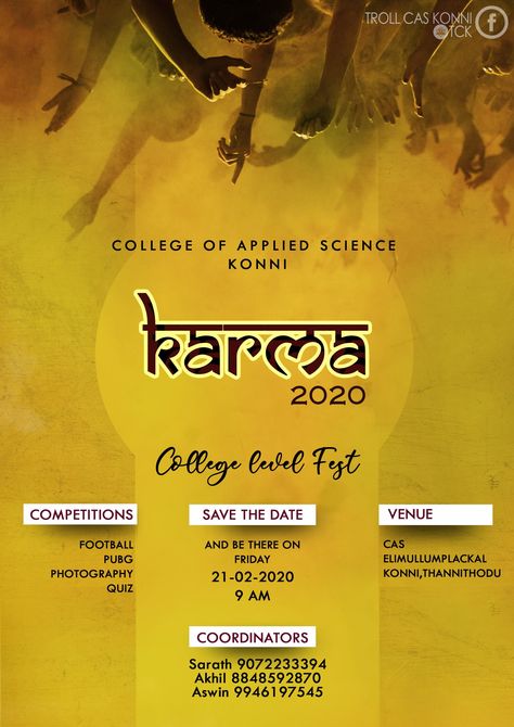 College Fest Invitation Card, College Fest Poster Design, College Fest Posters, College Event Poster, Freshers Day, College Brochure, College Fest, College Banner, Freshers Party