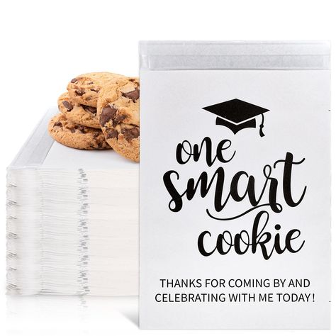 PRICES MAY VARY. Large Quantity - 200pcs graduation party favor cookie bags are contained in the package, sufficient to meet your different needs for party favors. Each bag measures 13 x 18cm/5.1 x 7.1inch, large enough for cookies and other gifts. Graduation Design - The treat bags designed with graduation theme, patterned with letters one smart cookie and graduation cap, exquisite and useful, can well create more thick graduation atmosphere for you. Safe Material - Made of good quality paper m Graduation Gift Bags, Graduation Party Gifts, Graduation Candy, One Smart Cookie, Candy Cookie, Graduation Design, Graduation Party Favors, Graduation Cookies, Graduation Favors