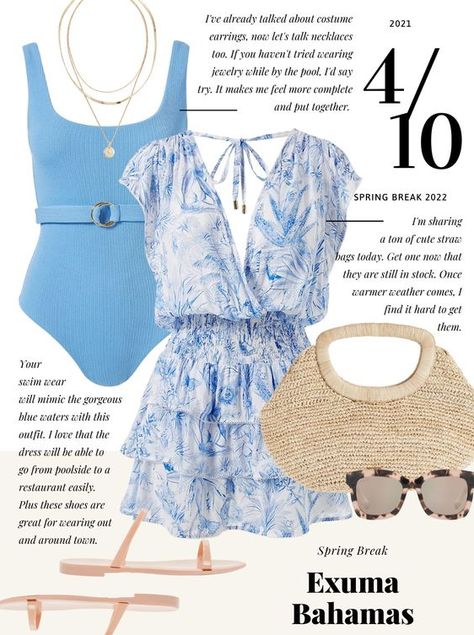 Spring Break Outfit Outfits For Your Spring Break Vacation Ideas J Cathell Outfits, Spring Beach Outfits, Resort Attire, Boho Beach Outfit, Beach Spring Break, J Cathell, Chic Resort Wear, 9to5chic Outfits, Spring Break Vacation