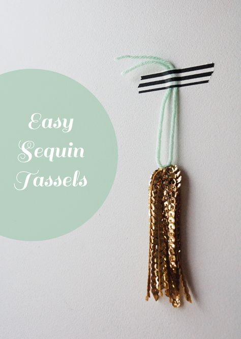 10 Tassel Projects to get #tasselhappy | Page 6 of 10 | Fall For DIY Sequin Earrings Diy Tutorial, Diy Sequin Earrings, Easy Tassels, Tassels Diy Tutorials, Easy Diy Earrings, Diy Sequin, Tassel Diy, Diy Party Crafts, Tassels Tutorials