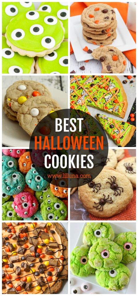 If you need an easy, yet festive, treat to make during spooky season, any of these Halloween cookie recipes will do! Everyone loves cute and creepy cookies! #halloweencookies #halloweendesserts #halloween #cookies #cookierecipes Spider Cookies Halloween, Creepy Cookies, Easy Halloween Cookies Recipes, Sugar Cookie Recipe For Decorating, Halloween Sugar Cookies Decorated, Easy Halloween Cookies, Halloween Cookie Recipes, Sugar Cookie Cakes, Spider Cookies