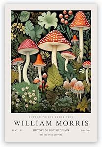 William Morris Poster, Mushroom Poster, Infinite Art, William Morris Art, Vintage Mushroom, Farmhouse Art, Bird Art Print, Mushroom Art, Arte Floral