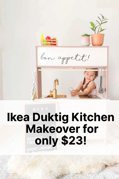 ✨Discover the magic of upcycling with this super adorable DIY: Ikea Duktig Kitchen Hack that'll turn your Duktig play kitchen into the cutest café in town—all for just $23!👩‍🍳 Don't miss it! Duktig Kitchen Makeover, Ikea Kids Kitchen Makeover, Ikea Kitchen Kids, Duktig Kitchen Hack, Ikea Upcycle, Ikea Kitchen Makeover, Ikea Kitchen Hack, Ikea Duktig Kitchen, Ikea Play Kitchen Hack