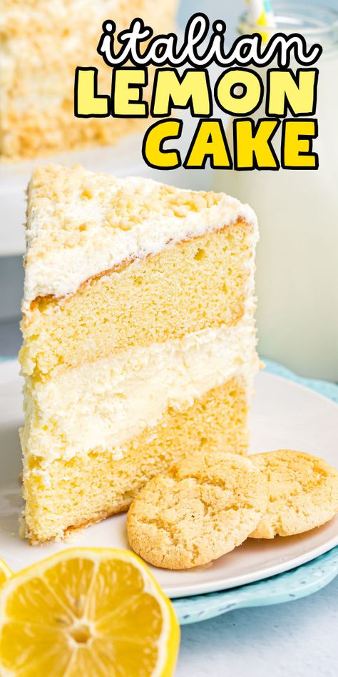 Italian style lemon cake Lemon Mascarpone Cake, Italian Lemon Cream Cake, Italian Lemon Cake, Italian Cream Cake Recipe, Lemon Cream Cake, Lemon Mascarpone, Cake With Mascarpone, Mascarpone Cake, Quick Cookies Recipes