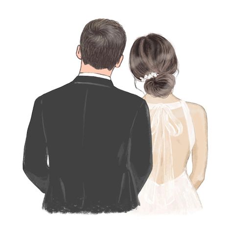 Beautiful couple in wedding day hand dra... | Premium Vector #Freepik #vector #wedding-couple #bride #wedding-bride #wedding-dress Bride Wallpaper Wedding, Wedding Silhouette Couple, Wedding Couple Art, Wedding Couple Vector, Wedding Couple Clipart, Bride And Groom Cartoon, Bride Clipart, Wedding Artwork, Wedding Graphics