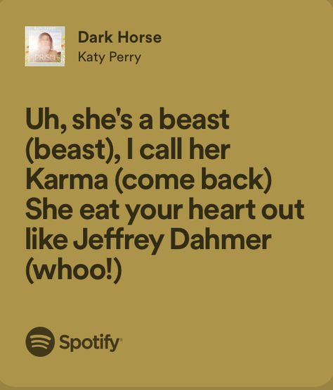 She Is A Beast I Call Her Karma, Dark Horse Lyrics, Lyric Core, Music Board, Eat Your Heart Out, Beautiful Lyrics, Cartoon Quotes, A Beast, Dark Horse