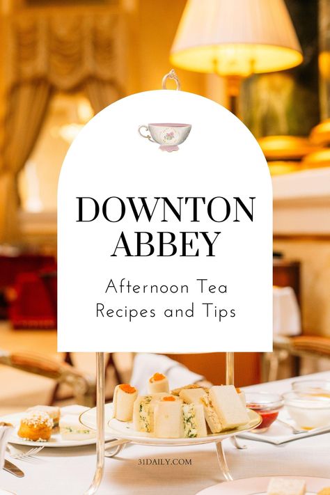 Few customs are more iconic of England than afternoon tea. And Downton Abbey illustrates this custom beautifully. For fans of both teatime and Downton Abbey, you will love these tea recipes to make at home. Refrigerator Strawberry Jam, Easy Lemon Drizzle Cake, British Tea Time, Tea Party Menu, Tea Inspiration, High Tea Food, 31 Daily, Tea Etiquette, Tea Party Sandwiches