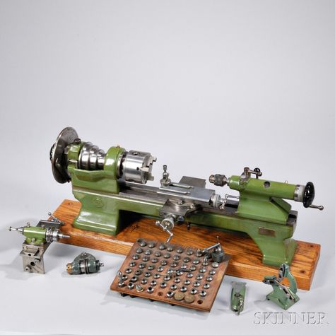 Schaublin-Villeneuve 70mm Clock and Watchmaker's Lathe Metal Lathe For Sale, Vertical Milling Machine, Metal Lathe Projects, Homemade Lathe, Science Study, Small Lathe, Machinist Tools, Clock Repair, Metal Lathe