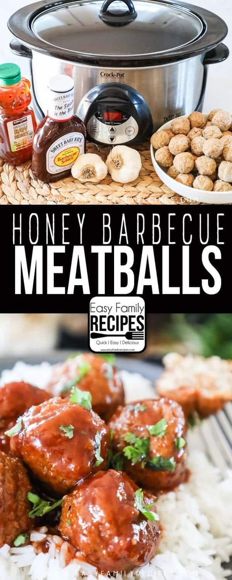 Honey Bbq Meatballs, Barbecue Meatballs, Crockpot Dinners Healthy, Summer Crockpot Recipes, Bbq Meatballs, Honey Barbecue, Crockpot Lasagna, Easy Crockpot Dinners, Meatball Recipes Easy