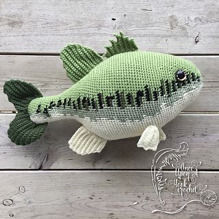 Ravelry: Designs by Victoria Stewart Fish Pillow Pattern, Crochet Fish Patterns, Crochet Sea Creatures, Fish Pillow, Crochet Fish, Bass Fish, Crochet Pillow, Fish Patterns, Diy Couture