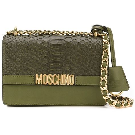 Moschino logo plaque shoulder bag (€1.010) ❤ liked on Polyvore featuring bags, handbags, shoulder bags, purses, green, embossed leather handbags, man bag, green leather handbag, croc embossed handbags and leather purses Name Brand Handbags, Green Leather Handbag, Cl Fashion, Moschino Bags, Cheap Purses, Moschino Logo, Popular Handbags, Handbag Collection, Boho Purses