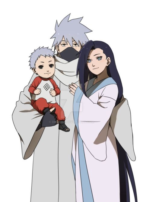 Hatake Family by Dranira Sonho ;-; Photo Naruto, Karakter Marvel, Naruto Family, Naruto Oc Characters, Anime Ninja, Anime Stories, Kushina Uzumaki, Kakashi Sensei, Naruko Uzumaki