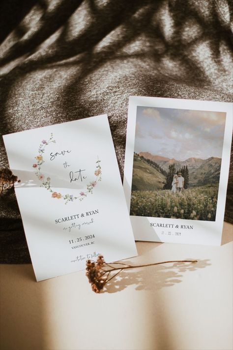 This wildflower save the date template features a watercolour floral design, perfect for a boho bride. Use this template to edit the fonts, font colour, and background colour to match your event needs.
🤍 DEMO LINK 
https://templett.com/design/v2/demo/Lucy96/16572509
🤍 INSTANT DOWNLOAD
- Access your template after your purchase.
- Edit in your browser using TEMPLETT
- No need to download any software
🤍 WHAT'S INCLUDED:
- Save the Date Invitation -5x7" (fully editable) Save The Dates And Invitations Matching, Save The Date Design Graphics, Save The Date Summer Wedding, Save The Date Spring Wedding, Wildflower Save The Date Cards, Spring Save The Date, Spring Wedding Save The Date, Wedding Invites Floral, Simple Save The Date Ideas