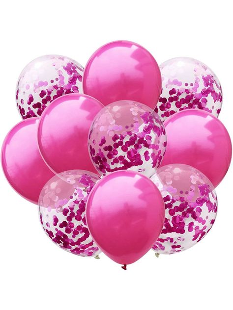 10Pcs 12 Inch Rose Red Latex Balloons and Colored Confetti Balloons For Birthday Party Wedding Baby Shower Decoration | SHEIN USA Confetti Balloons Birthday, Balloon Holders, Gold Confetti Balloons, Rose Gold Confetti, Metallic Balloons, Balloon Stands, Birthday Party Balloon, Glitter Confetti, Confetti Balloons