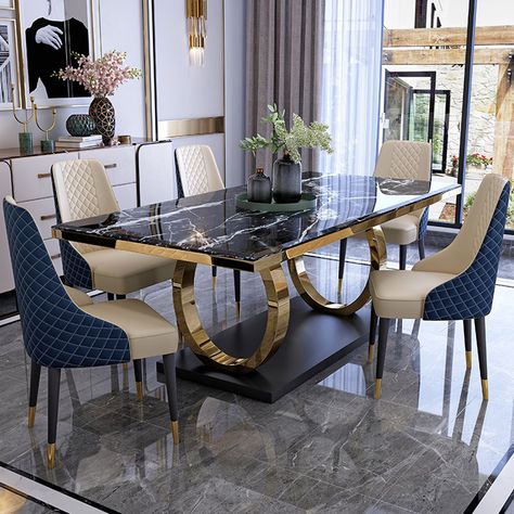 Modern dining room furniture nordic rectangular luxury marble dining table dining table set with chairs for sale https://m.alibaba.com/product/1600591052134/Modern-dining-room-furniture-nordic-rectangular.html?__sceneInfo={"cacheTime":"1800000","type":"appDetailShare"} Mirror Dining Table, Dining Table Gold, 6 Seater Dining Table, Dining Room Furniture Modern, Table 8, India Home Decor, Steel Dining Table, Kids Room Furniture, Small Dining Table