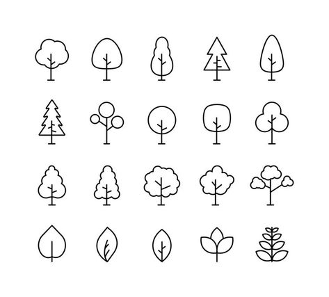 Earth Vector, Tree Drawing Simple, Vertical Farm, Tree Doodle, Dibujo Simple, Forest Drawing, Cartoon Trees, Tree Vector, Simple Tree