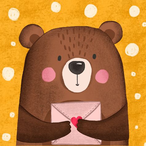 Procreate Easy Illustration, Bear Paintings Easy, Bear Illustration Cute, Procreate Drawing Tutorials, Bears Drawing, Cute Bear Illustration, Hotel Painting, Teddy Bear Illustration, Baby Shower Oso