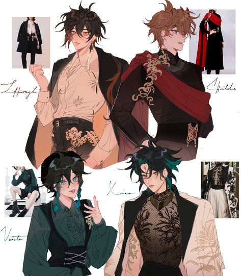 Archons Fanart, Tartali Fanart, Childe Fanart, Xiao Fanart, Genshin Men, Arte Sketchbook, 영감을 주는 캐릭터, Fanarts Anime, Character Outfits