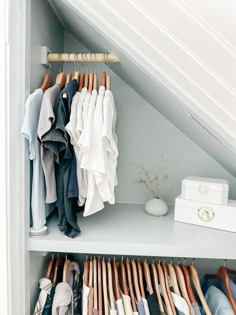 Angled ceiling closet