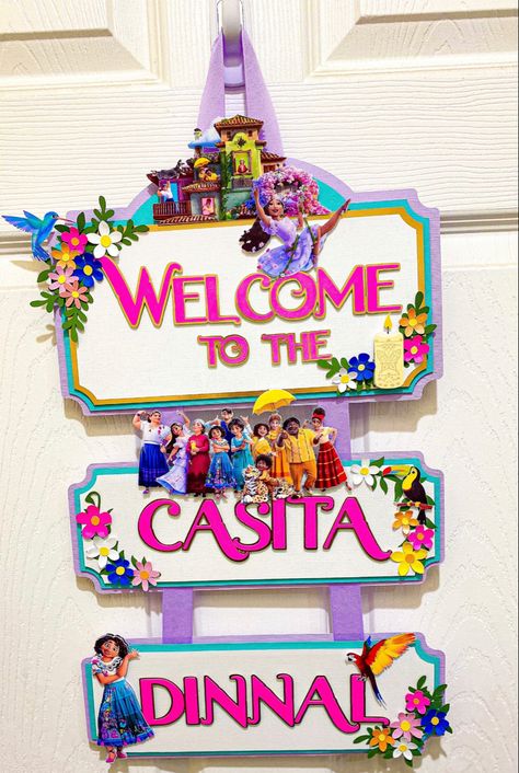 Encanto Theme Party, Encanto Theme, Winnie The Pooh Cake, Disney Princess Babies, Winnie The Pooh Themes, Welcome Door Signs, First Birthday Themes, Baby Shower Cake Topper, Disney Birthday