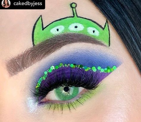 Alien Makeup, Rave Makeup, Toy Story Alien, Crazy Makeup, Cosplay Characters, Easy Halloween, Maquillaje De Ojos, Toy Story, Halloween Makeup