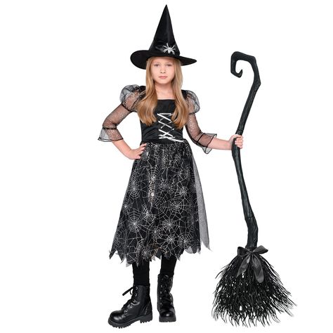 PRICES MAY VARY. HALLOWEEN MUST-HAVE Our witch costumes for girls Includes a Witch Hat with an exquisite silver spider and a dress printed with bling spider web patterns.Become the center of attention and the star of the show with these spider witch costumes. PERFECT COSTUME: These witch costume are Perfect for Halloween Dress Up Parties, Festivals, Theme Party Costumes, Best Halloween Costume, witch outfits, Fairy Tale Themed Party, Child Witch Costumes Party Costume, Wicked Outfit Theme Costum Spider Witch Costume, Black Witch Costume, Kids Witch Costume, Spider Witch, Costume For Girls, Witch Costumes, Inflatable Costumes, Matching Costumes, Web Patterns