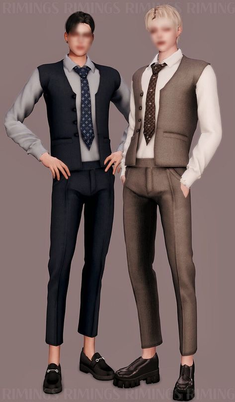 Twopiece Suit from Rimings S4cc Clothes, Sims Royal, Ts4 Clothes, Suit Pin, Sims 4 Male Clothes, Sims 4 Piercings, Sims 4 Traits, Male Clothes, Male Clothing