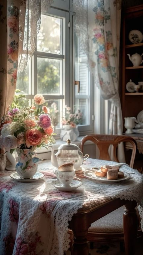 Salons Cottage, English Cottage Kitchens, English Cottage Decor, Traditional Dining Room, Casa Vintage, Cottage Interiors, Cottage Life, Grandma Core, Cottage Home