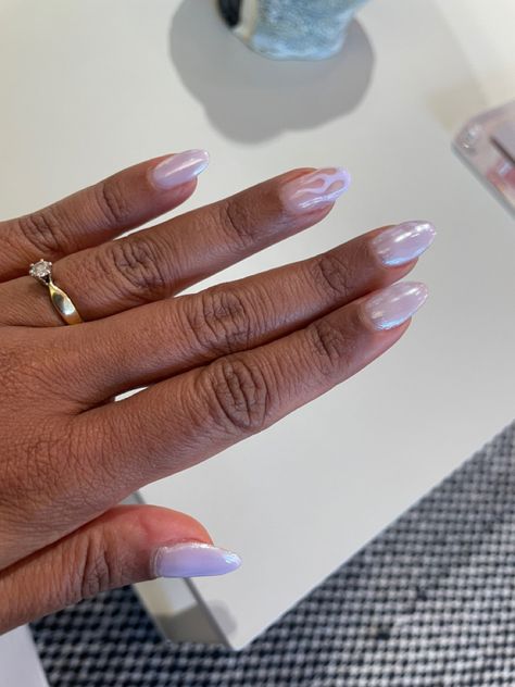 Lilac biab undertone, 19 with light lilac on finger Lilac Nails, Light Lilac, Lilac, Nails, Beauty