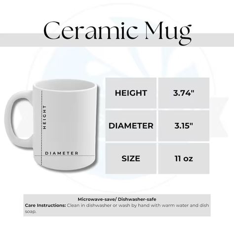 Mug Size Chart 11 Oz White Ceramic Coffee Mug Measurement - Etsy Philippines Coffee Mug Measurements, Mug Size Chart, Ceramics Pottery Art, Measurement Chart, Ceramics Pottery, Cups And Mugs, Ceramic Coffee Mug, Size Charts, Ceramic Pottery