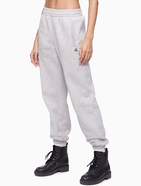 Archive Logo Fleece Joggers | Calvin Klein Kelvin Klein, Calvin Klein Sweatpants, Archive Logo, Leg Machines, Grey Calvin Klein, Cuffed Joggers, Joggers Womens, Signature Look, Fleece Joggers