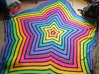 Ravelry: lurv2knit's Neon Rainbow Star Neon Crochet, Crochet Blanket Tutorial, Rainbow Pictures, Crochet Blanket Designs, Crochet Blanket Afghan, Star Blanket, Crochet Stars, Real Doll, Rainbow Star