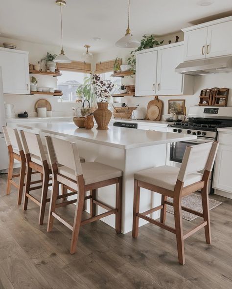 Amazon.com: Nathan James Cohen Mid-Century Modern Leather Bar Stool, Counter Height Chair in Solid Wood Frame with Footrest and Woven Leather Back for Kitchen, Natural Brown, 1 count, Barstool - 24" : Everything Else Bar Stool With Back, Farmhouse Bar Stools, Stool With Back, Nathan James, Island Stools, White Tile Backsplash, White Subway Tile Backsplash, Modern Counter Stools, Stools For Kitchen Island