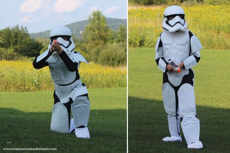 Easy Diy Storm Trooper Costume, Diy Storm Trooper Costume, Storm Trooper Costume Kids, Storm Halloween Costume, Clone Trooper Costume, Storm Trooper Costume, Diy Costumes Kids, Homemade Halloween Costumes, Circus Costume