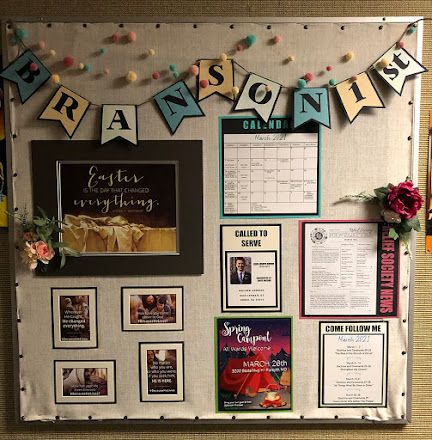 Laura's Unique Creations Lds Temple Bulletin Board Ideas, Commerce Board Decoration, Lds Ward Bulletin Board Ideas, Lds Bulletin Board Ideas Ward, Notice Board Ideas Office, Relief Society Bulletin Board Ideas 2024, Ward Bulletin Board Ideas Lds, Lds Bulletin Board Ideas, Bulletin Board Layout