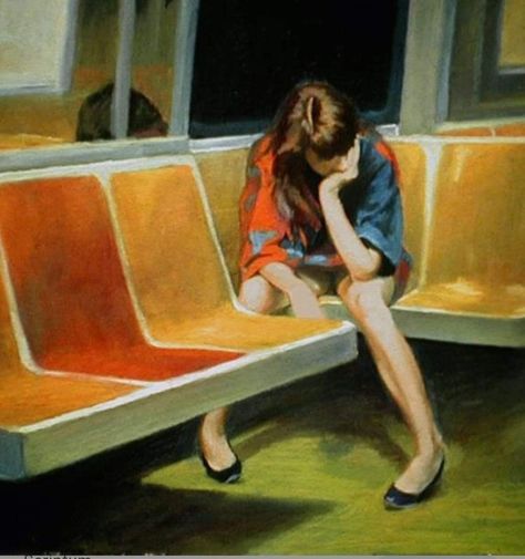 Edward Hopper, A Girl, Social Network, A Woman, Train