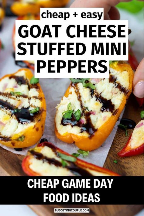 Enjoy delicious and cheap finger foods on a budget for two, like these roasted goat cheese stuffed mini peppers. Find low cost healthy meals groceries budget friendly, ensuring you eat well without overspending. Single moms will love these cheap meals that are both quick and nutritious. Get ready for game day with Tennessee Vols game day food that’s sure to impress. Try crowd pleasing recipes lunch guests will rave about. Christmas Appetizers For Party, Cheese Stuffed Mini Peppers, Cheap Party Food, Groceries Budget, Small Bites Appetizers, Christmas Appetizers Easy, Breakfast Sides Dishes, Potluck Side Dishes, Mini Peppers