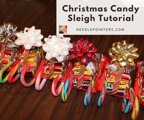 Learn how to make a candy sleigh. | Needlepointers.com Sleigh Candy Ideas, Candy Sleighs, Candy Sleigh, 12 Days Of Xmas, Christmas Crafts For Kids To Make, Fun Christmas Crafts, Christmas Gingerbread House, Christmas Favors, Easy Christmas Crafts