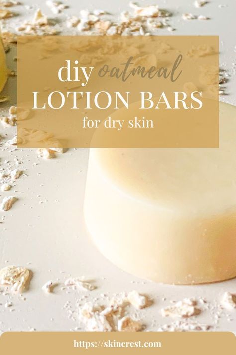 Homemade Colloidal Oatmeal Lotion Bars on white background. Diy Colloidal Oatmeal, Homemade Lotions, Diy Oatmeal, Lotion Bars Diy, Lotion Bars Recipe, Entrepreneur Kids, Diy Deodorant, Diy Body Butter, Homemade Cosmetics