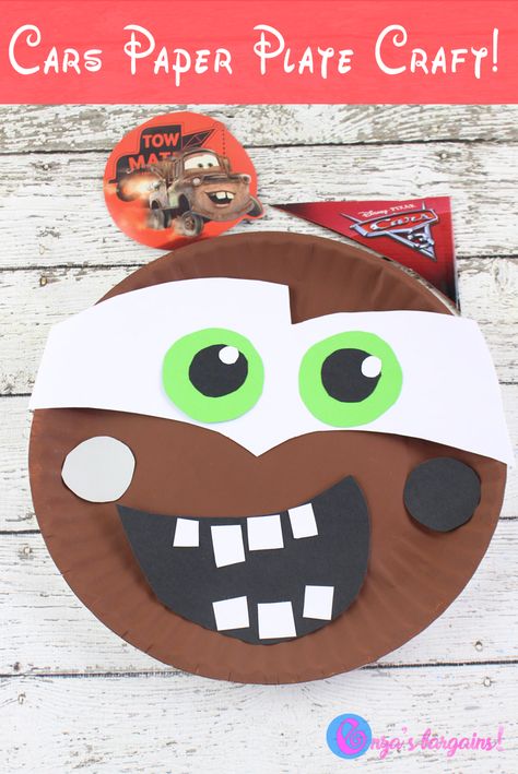 Cars 3 Craft: Mater Paper Plate Disney Cars Crafts, Movie Crafts For Kids, 4h Games, Vehicle Craft, Cars Craft, Plates Crafts, Disney Crafts For Kids, Dory Party, Disney Activities