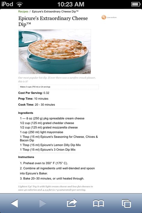 Epicure Extraordinary Cheese Dip- @ Shanda this is sooo yummy.. I make it a lot Extraordinary Cheese Dip Epicure, Epicure Extraordinary Cheese Dip, Epicure Recipes Dips, Epicure Dip Recipes, Epicure Dips, Epicure Cheese Dip, New Appetizers, Epicure Steamer, Avocado Shrimp